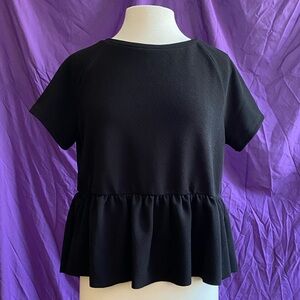 SHEIN Witchy Black Peplum Blouse. Size L.
